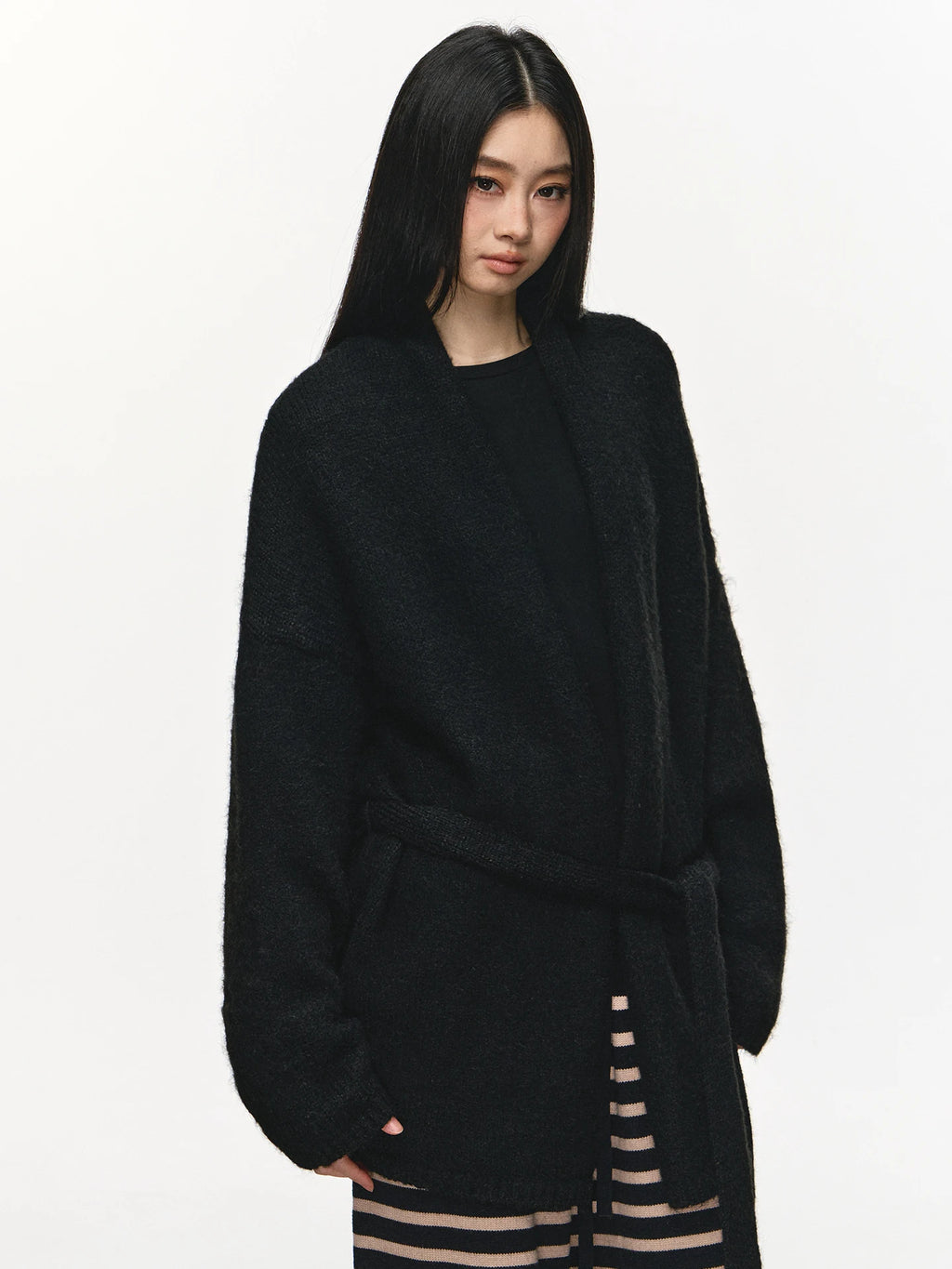 Women's Fall Winter Grey Longline Oversized Midi Cardigan Relaxed Fit Knit Outerwear for Office Outfits Everyday Work