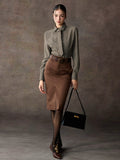 Women's Spring Summer Slit Bodycon Cropped Skirt for Fall Layering Office Weekend Everyday Date Night