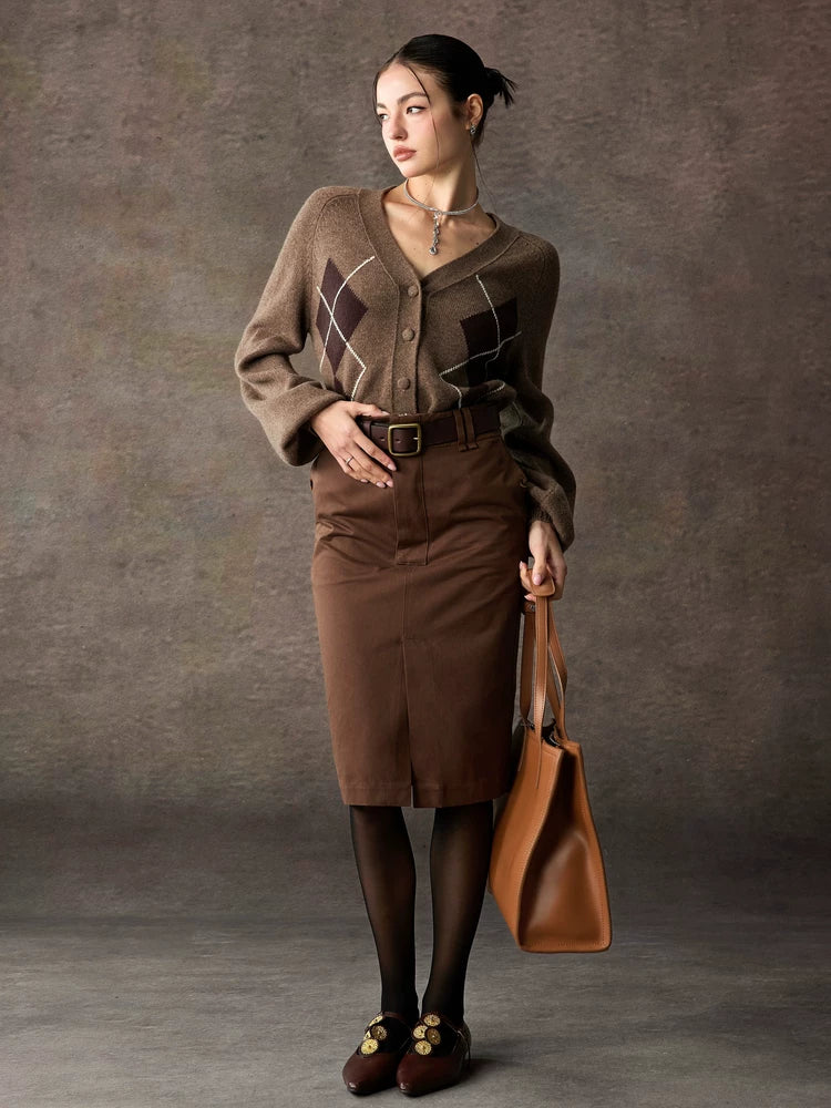 Women's Spring Summer Slit Bodycon Cropped Skirt for Fall Layering Office Weekend Everyday Date Night