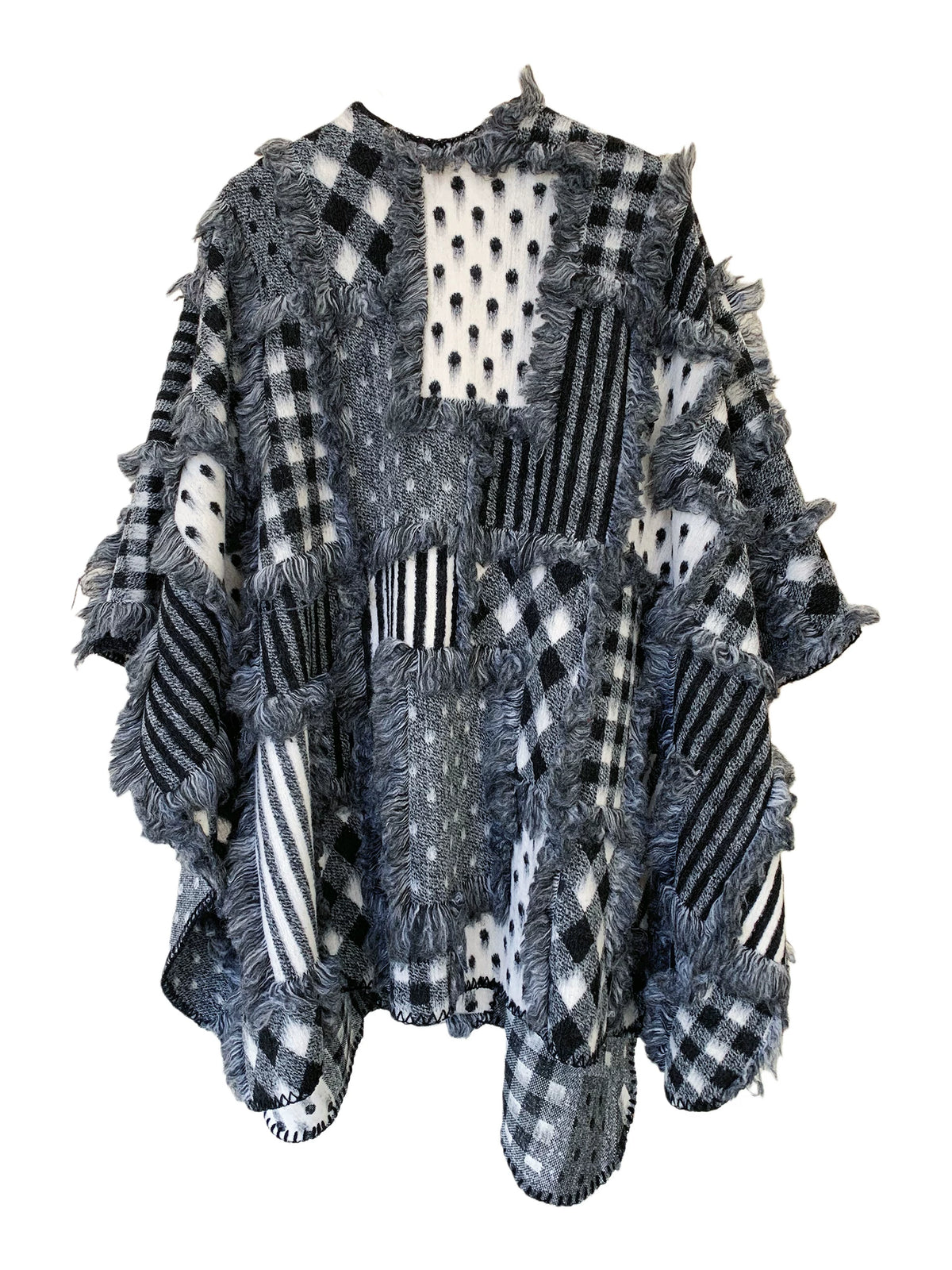 Women's Fall Winter Thickened Plush Fleece-Lined Slim-Fit Korean-Style Knit Shawl for Office and Travel Evening Gift Holiday Gift