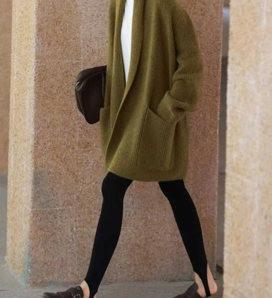 Women's White Oversized Quiet-Luxury Knit Cardigan Open-Front Sweater for Office Outfits Fall Work and Weekend Spring Everyday