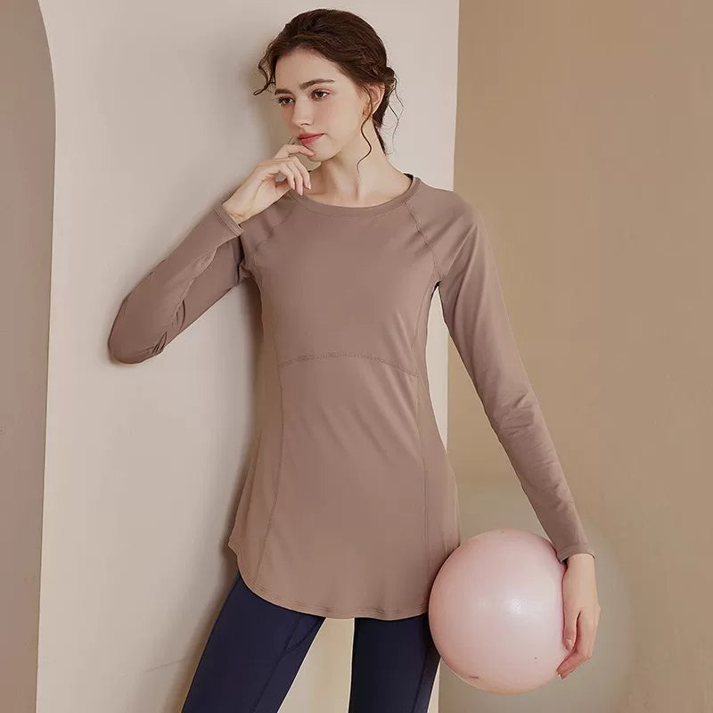 Women's Slim-fit Long Sleeve Yoga Top Stretch Training Gym Top Leggings for Date Night Travel Everyday Slimming Weekend Holiday Party