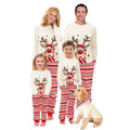 Reindeer Print Family Christmas Pajama Set, Long Sleeve Matching Holiday Sleepwear for Mom Dad Kids and Baby