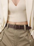 Women's American-style Handcrafted Oxidized Leather Waist Belt for Date Night Gift Party Versatile Designer Office Everyday