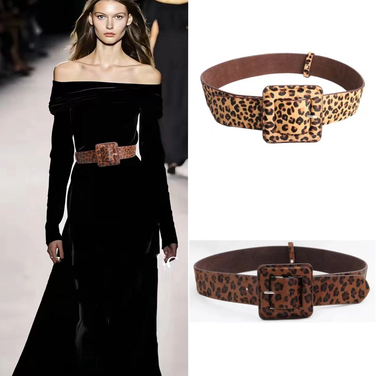 Women's Skinny Leopard Retro Waist Belt for Date Night Gift Party Versatile Designer Office Everyday
