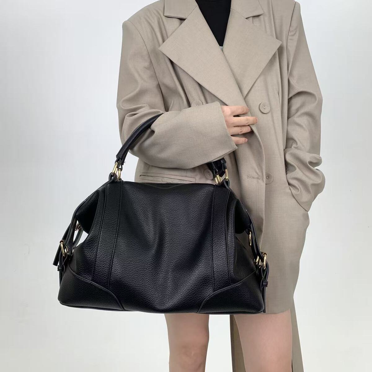 Women's Large-Capacity Leather Tote Bag Shoulder Crossbody Purse Work and Travel Office