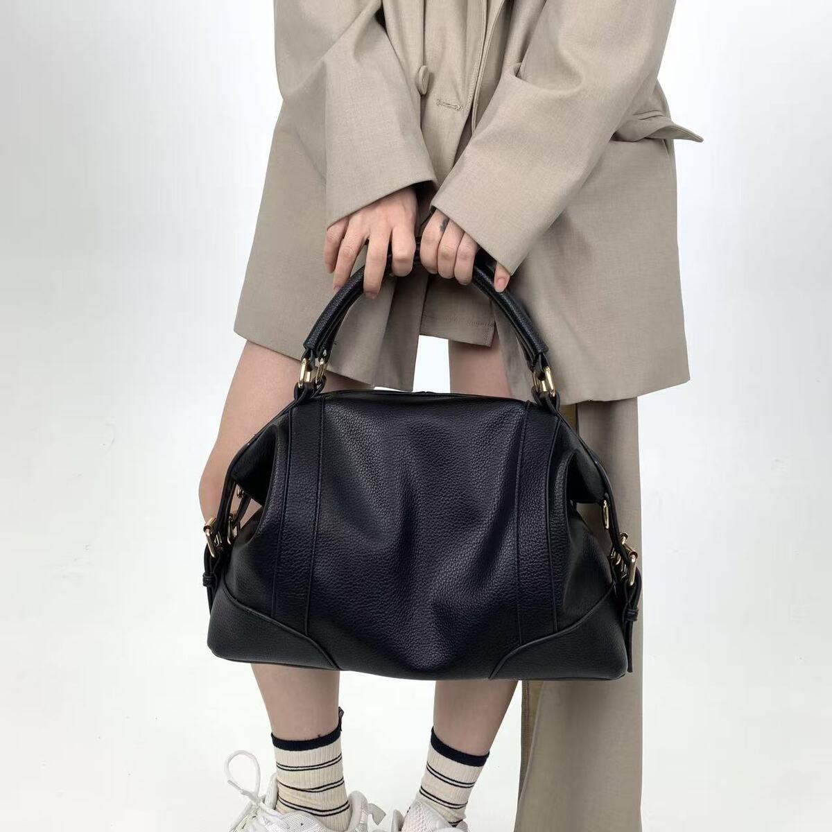 Women's Large-Capacity Leather Tote Bag Shoulder Crossbody Purse Work and Travel Office