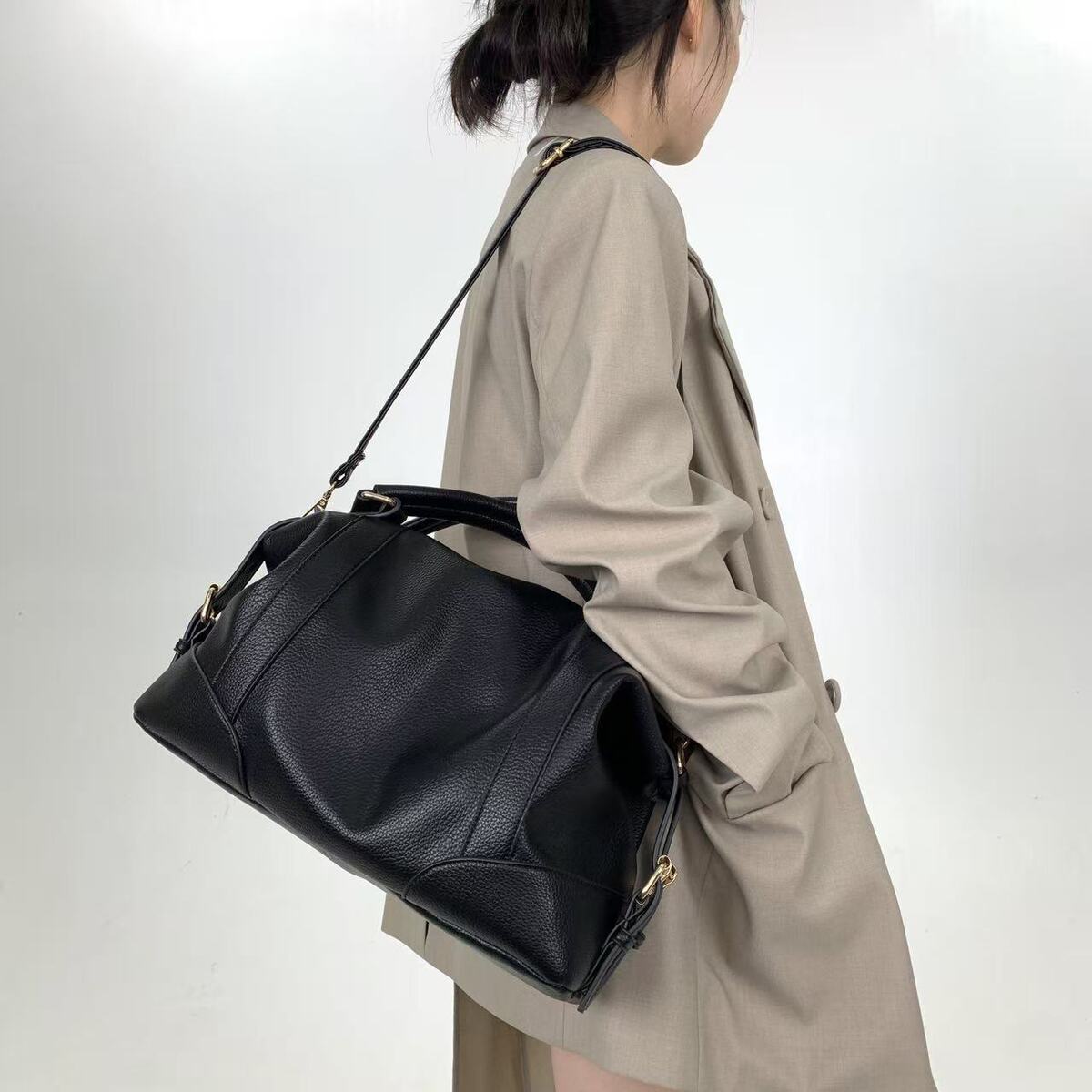 Women's Large-Capacity Leather Tote Bag Shoulder Crossbody Purse Work and Travel Office