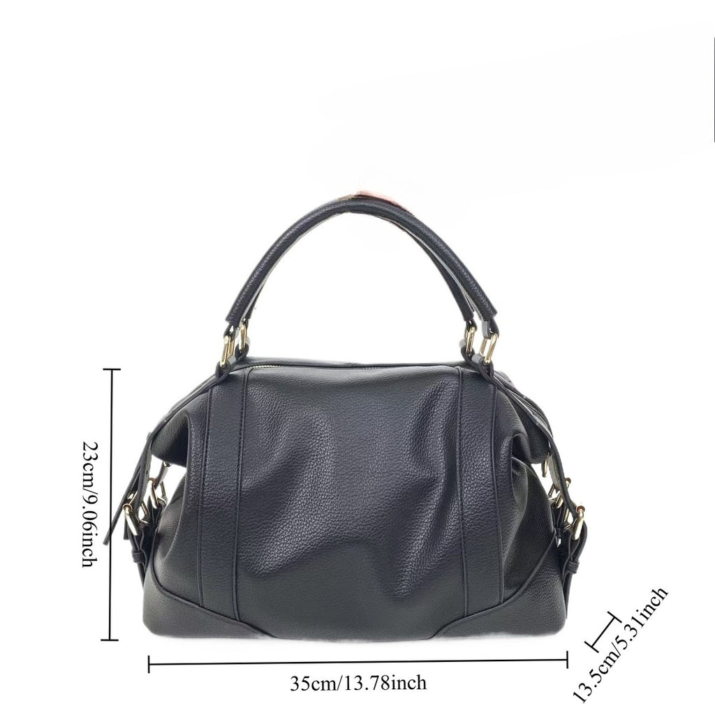 Women's Large-Capacity Leather Tote Bag Shoulder Crossbody Purse Work and Travel Office