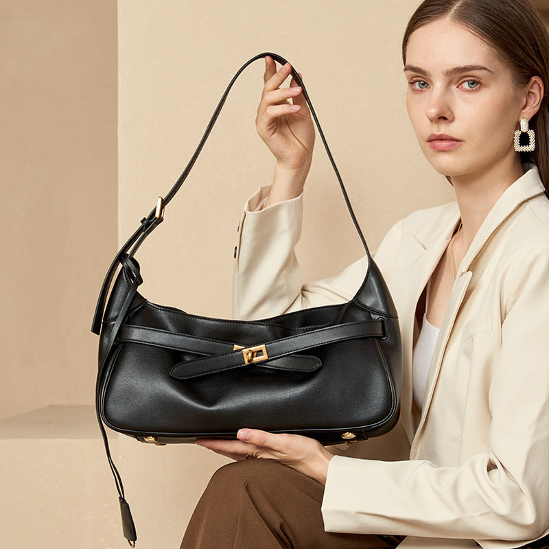 Women's Large-capacity Leather Underarm Bag Crossbody for Travel and Sightseeing Everyday Casual Streetwear Premium Date Night Office