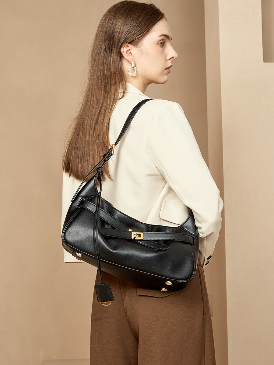 Women's Large-capacity Leather Underarm Bag Crossbody for Travel and Sightseeing Everyday Casual Streetwear Premium Date Night Office