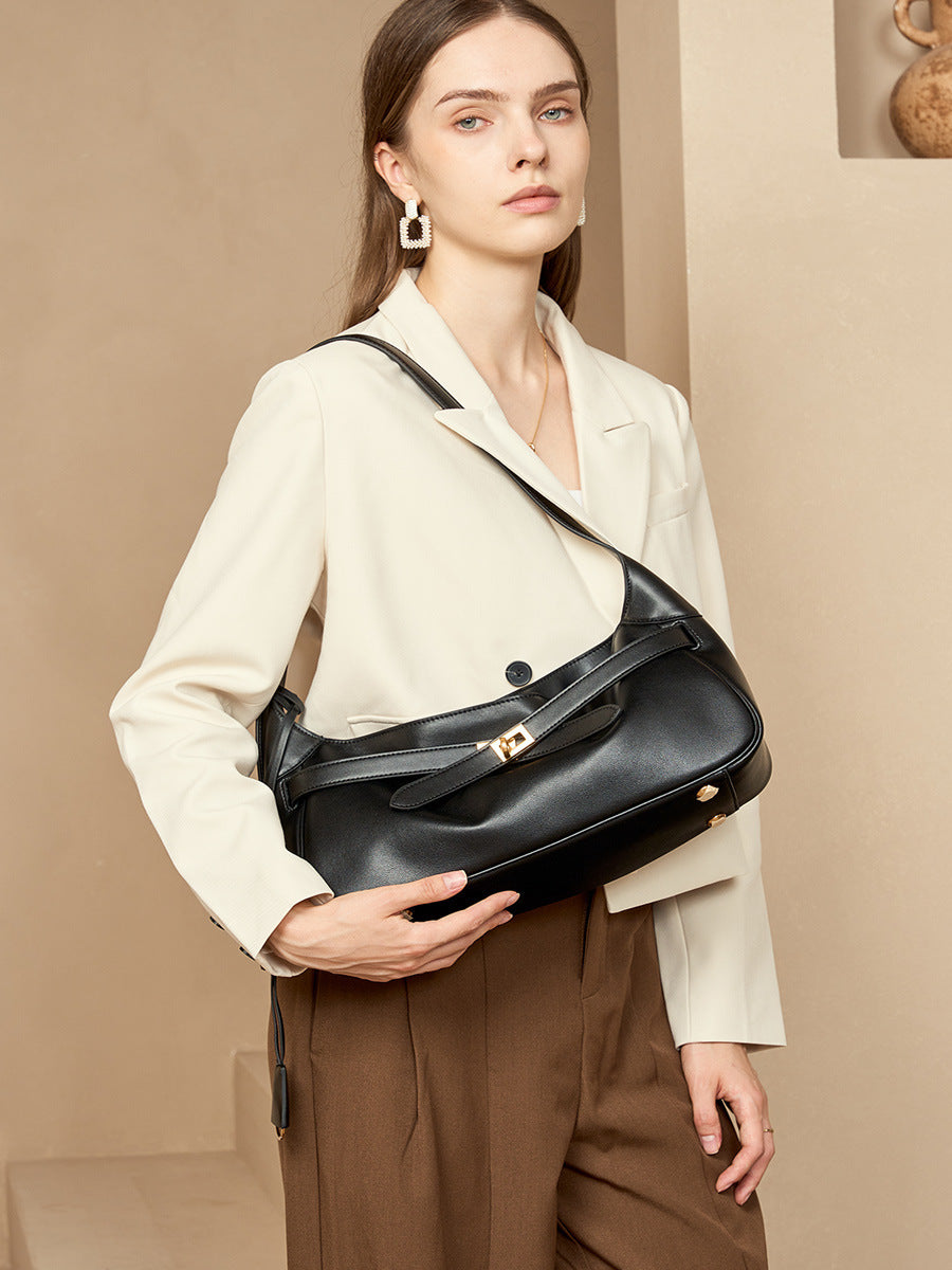 Women's Large-capacity Leather Underarm Bag Crossbody for Travel and Sightseeing Everyday Casual Streetwear Premium Date Night Office