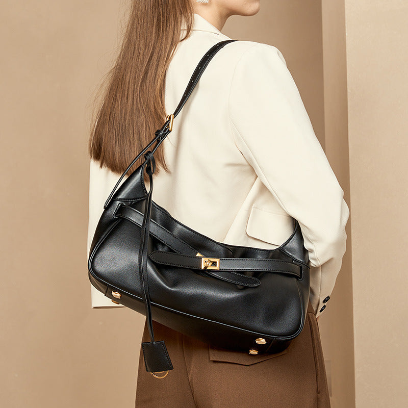 Women's Large-capacity Leather Underarm Bag Crossbody for Travel and Sightseeing Everyday Casual Streetwear Premium Date Night Office