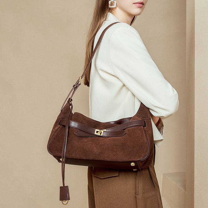 Women's Large-capacity Leather Underarm Bag Crossbody for Travel and Sightseeing Everyday Casual Streetwear Premium Date Night Office