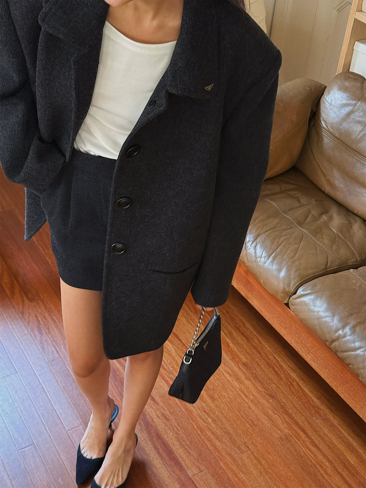 Women's Wool Square Neck Oversized Winter Coat for Fall Layering Travel Office Everyday Wear Holiday Date Night
