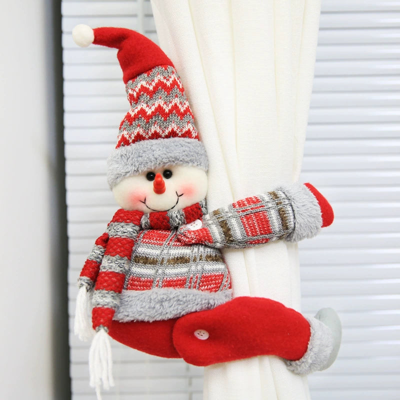 Christmas Character Curtain Tieback, Festive Holiday Window and Drape Decoration for Home