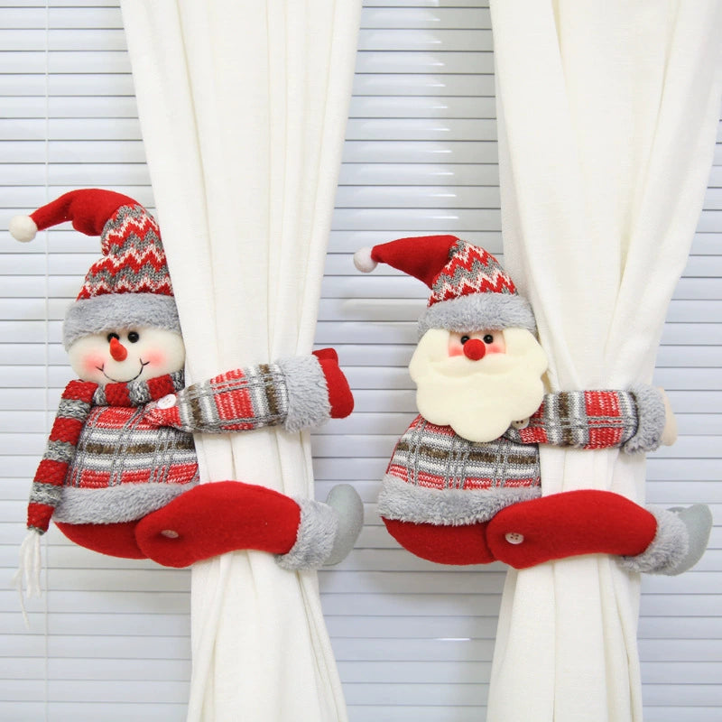 Christmas Character Curtain Tieback, Festive Holiday Window and Drape Decoration for Home
