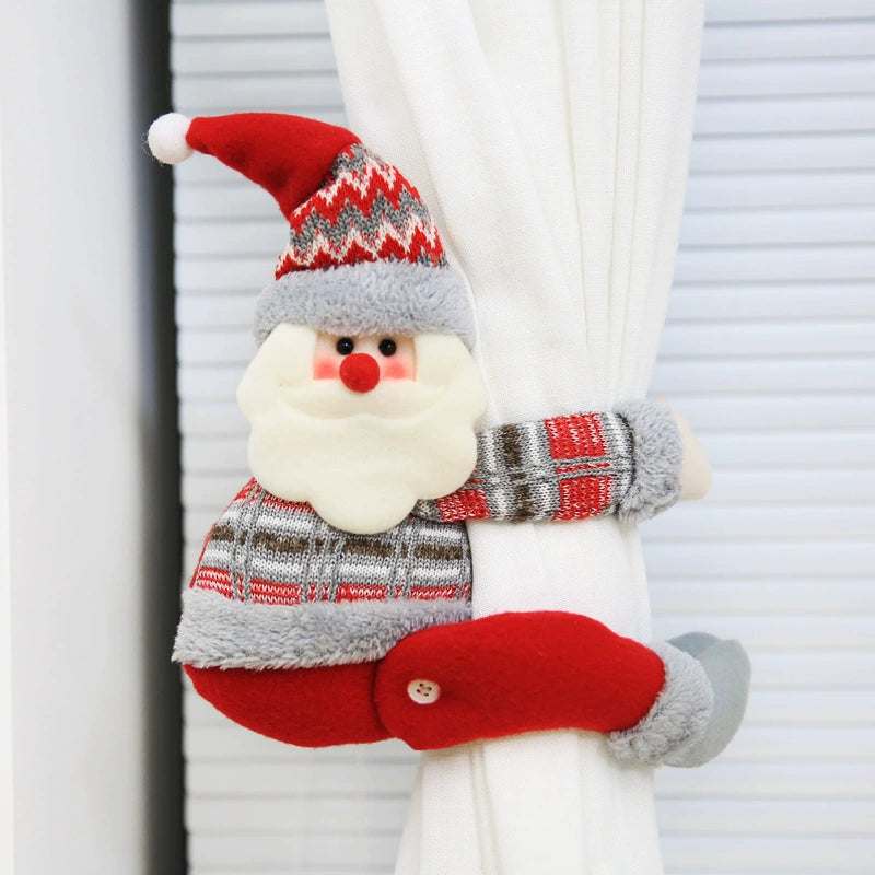 Christmas Character Curtain Tieback, Festive Holiday Window and Drape Decoration for Home