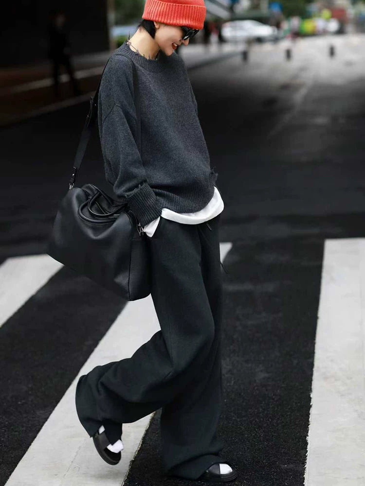 Women's Winter Quiet-Luxury Casual Sweater Knit Pullover Top for Office Layering Fall Spring Travel Everyday Date Night