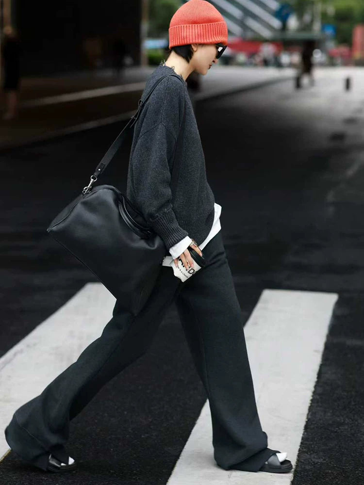 Women's Winter Quiet-Luxury Casual Sweater Knit Pullover Top for Office Layering Fall Spring Travel Everyday Date Night