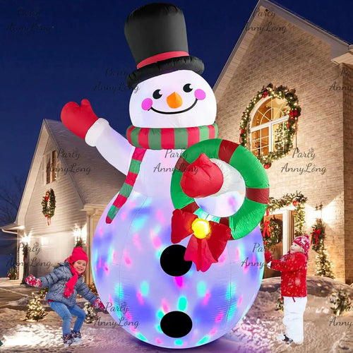 1.8m LED Waving Snowman Inflatable Yard Decor, Outdoor Lighted Holiday Display for Home and Garden