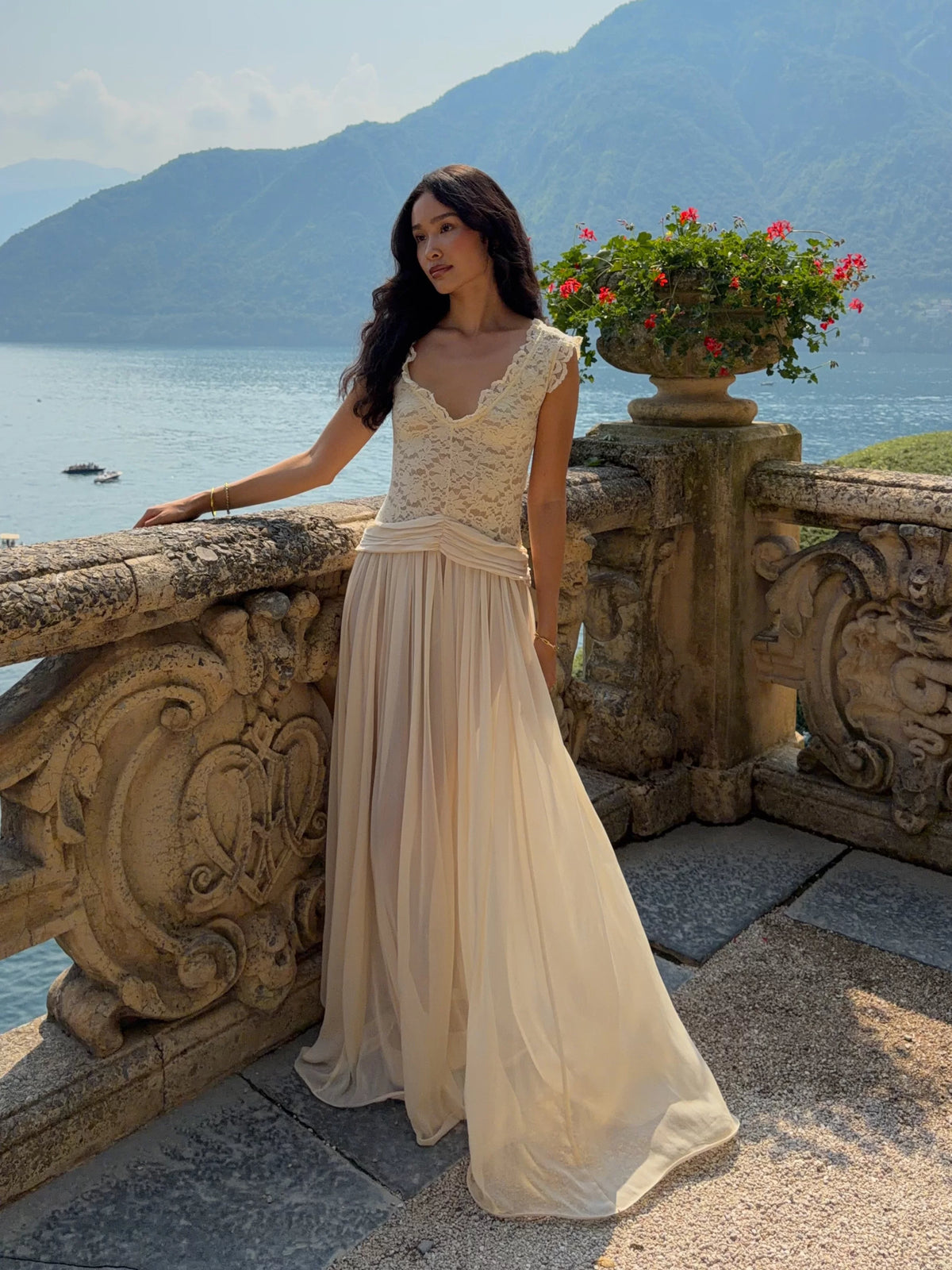 Women's Slim-waist Lace Maxi Slimming Elegant French-inspired Evening Dress Formal Midi Dress Party Dress Formal Party Wedding Guest Dress