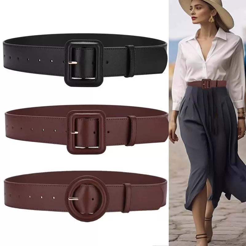 Women's Wide Fall Winter Leather Dress Belt Waist for Date Night Gift Party Premium Designer Office Everyday