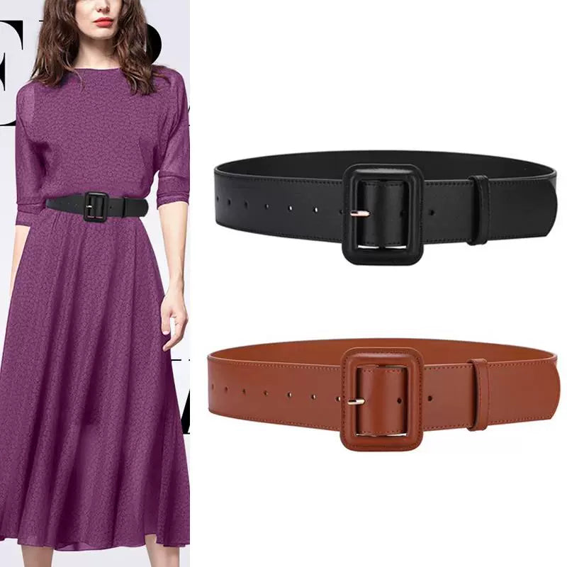 Women's Wide Fall Winter Leather Dress Belt Waist for Date Night Gift Party Premium Designer Office Everyday