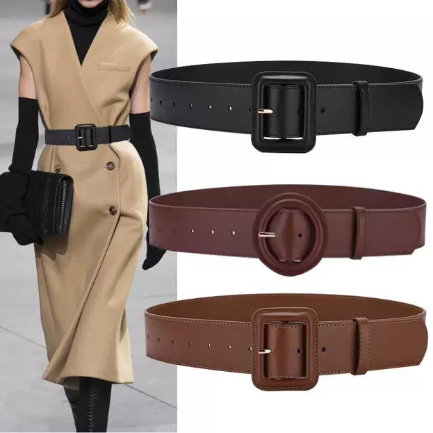 Women's Wide Fall Winter Leather Dress Belt Waist for Date Night Gift Party Premium Designer Office Everyday