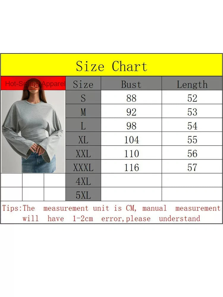 Women's Slim-waist Long Sleeve Cropped Relaxed T-shirt Casual Tee Casual Top Office Workwear Outfit for Women