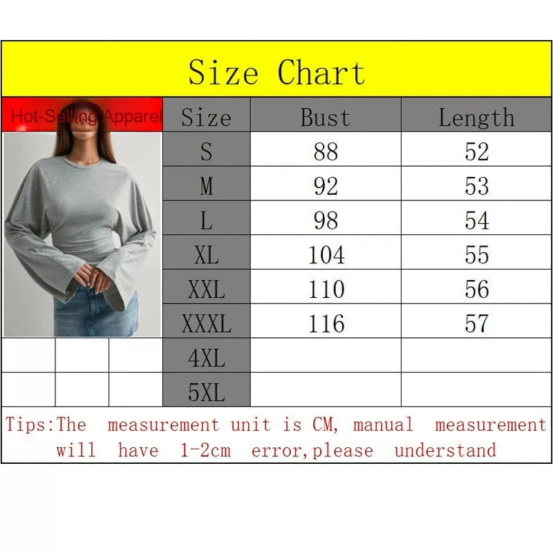 Women's Slim-waist Long Sleeve Cropped Relaxed T-shirt Casual Tee Casual Top Office Workwear Outfit for Women