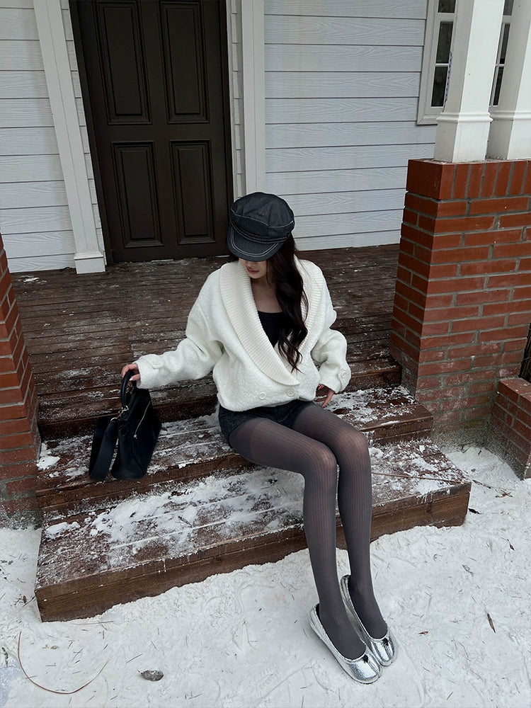Women's Lapel Oversized Cropped Winter Coat for Fall Layering Travel Office Everyday Wear Holiday Date Night