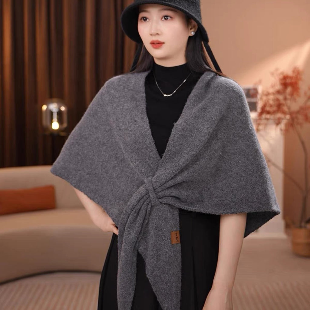 Women's Wool Fall Winter Fleece-Lined Shawls Scarves Scarf Fashion Wrap Pashmina
