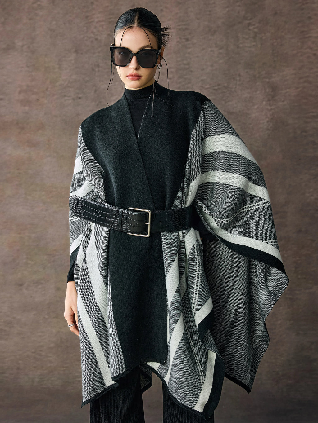 Women's Wool-Blend Fleece-Lined Knit Shawl for Fall Winter Evening Office and Travel Gift Holiday Gift
