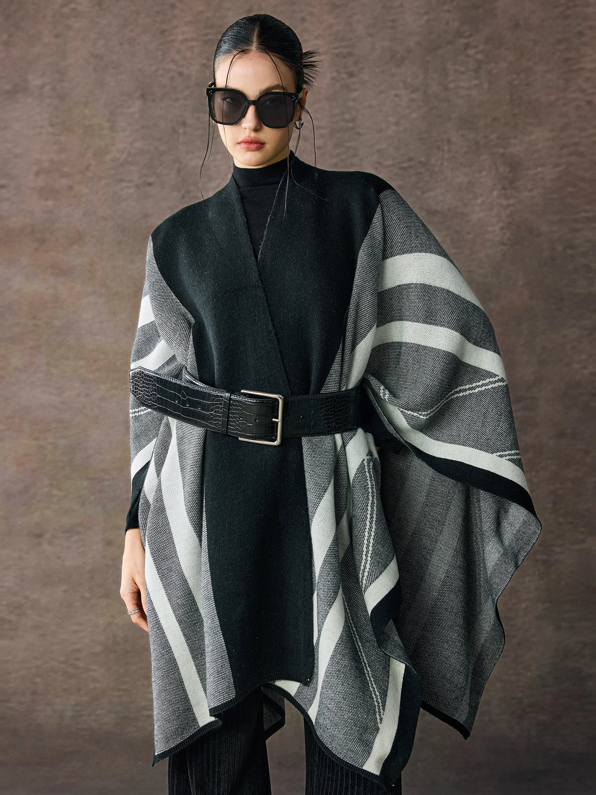 Women's Wool-Blend Fleece-Lined Knit Shawl for Fall Winter Evening Office and Travel Gift Holiday Gift
