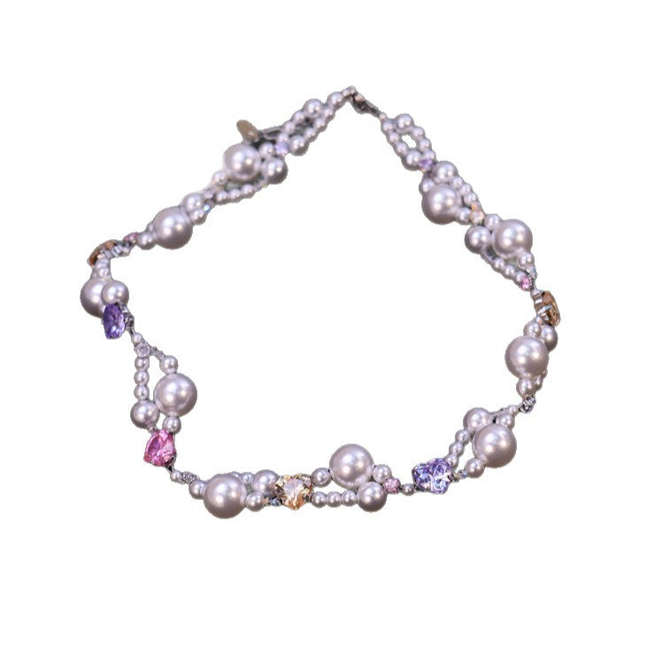 Pearl layered pendant necklace by Yoshan, detail view 7