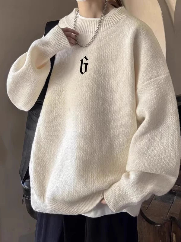 Men's Mock Neck Winter Plus Size Relaxed Casual Sweater Knit Pullover Top Fall for Office Layering Spring Travel Everyday
