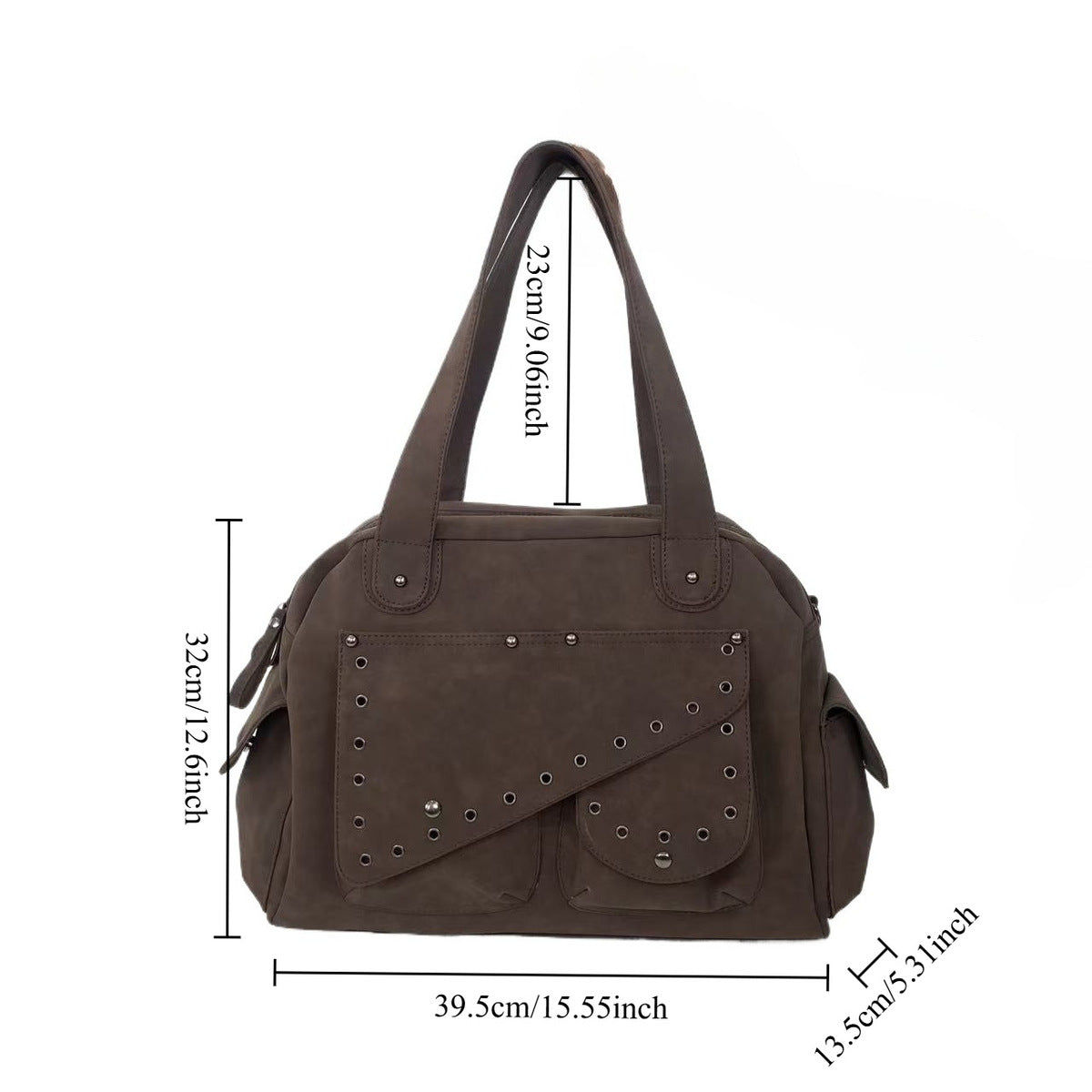 Women's Large-Capacity Y2k Streetwear Frosted Oxidized Suede Retro Tote Bag Shoulder Crossbody Purse Work and Travel Office