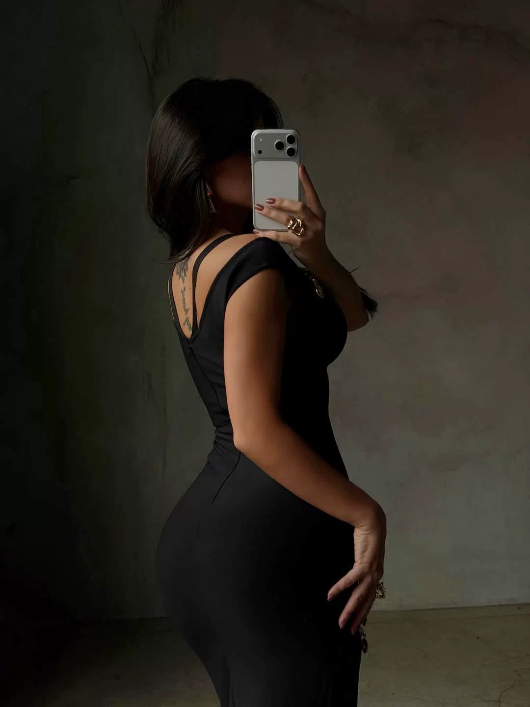 Women's V-neck Knit Slit Slimming Evening Dress Formal Midi Dress Party Dress Formal Party Wedding Guest Dress