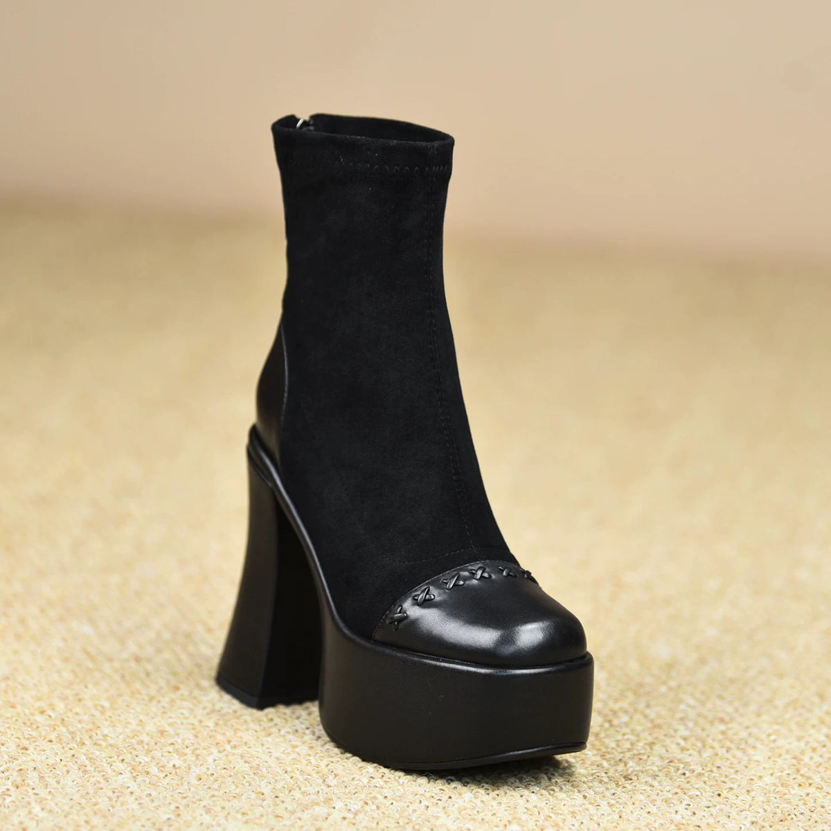 Women's Fall Winter Chunky Sole Block Heel High Heel Ankle Boots for Office and Weekend Streetwear Everyday Wear Date Night Wedding Guest