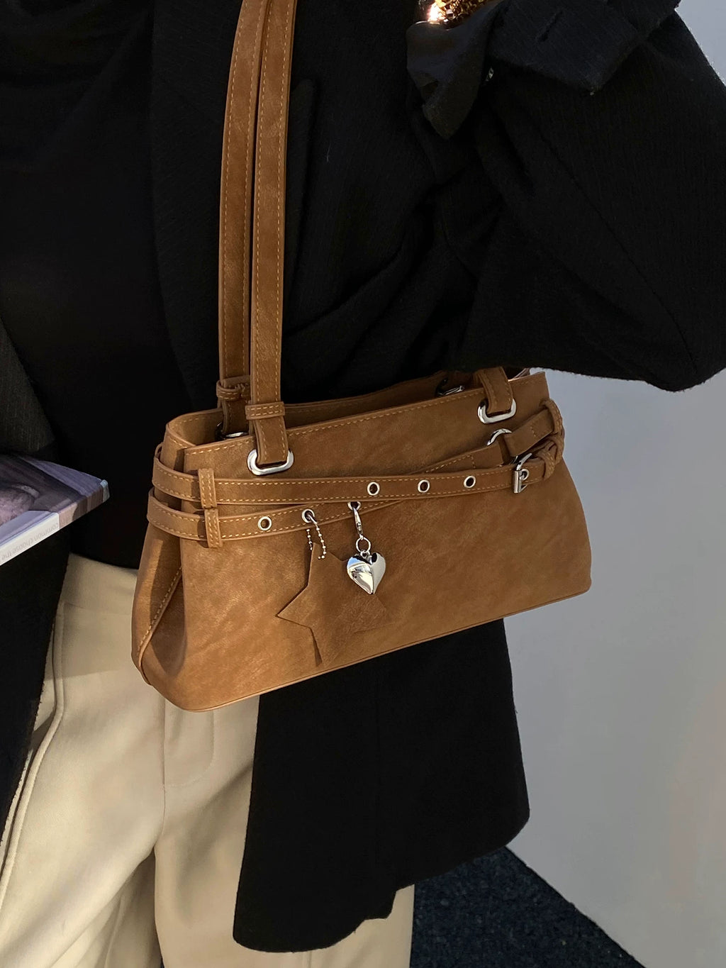 Women's Spring Summer Office Workwear Retro Baguette Bag Small Shoulder Purse Work Travel Everyday Purse