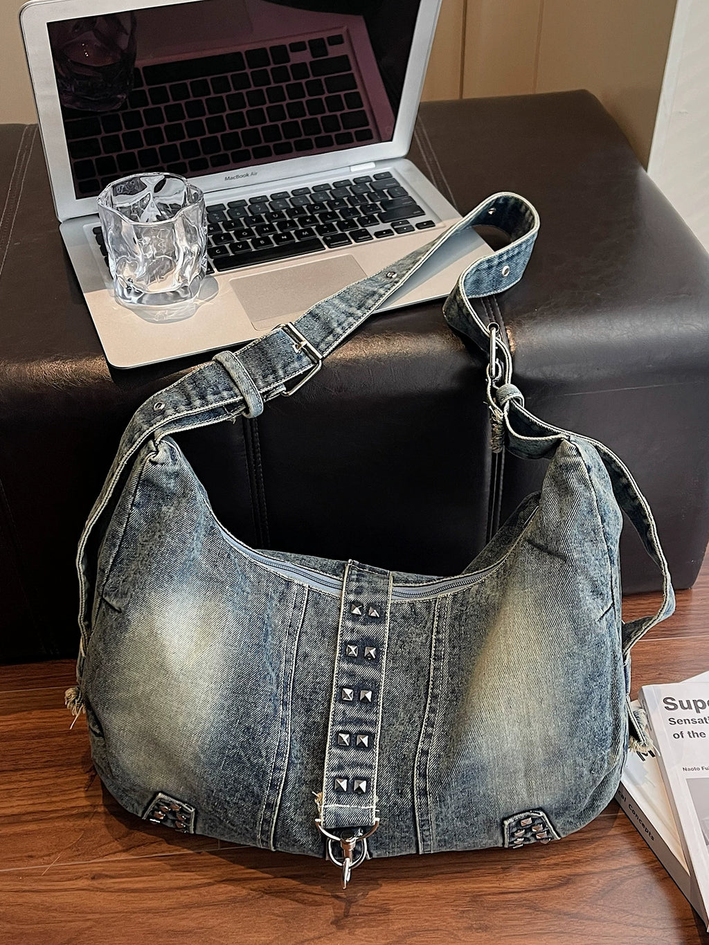 Women's Large-capacity Studded Spring Summer Tote Bag Shoulder Crossbody Purse Work Travel Everyday Purse