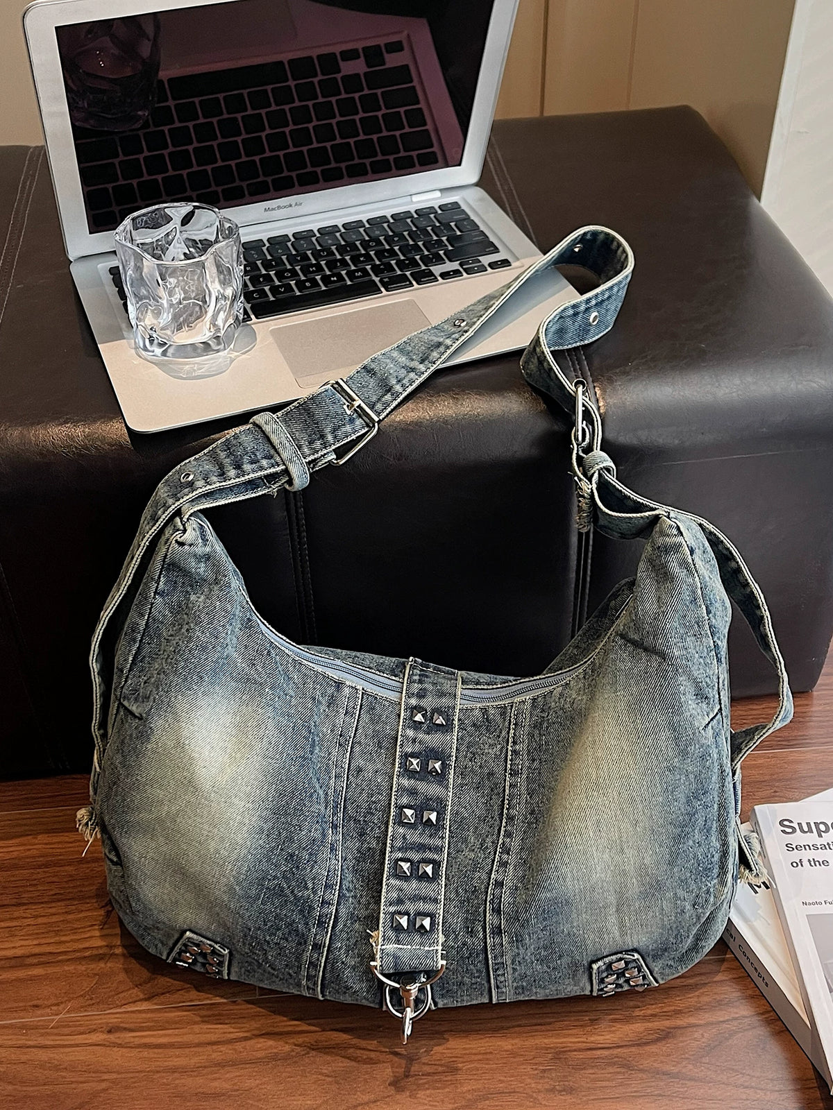 Women's Large-capacity Studded Spring Summer Tote Bag Shoulder Crossbody Purse Work Travel Everyday Purse