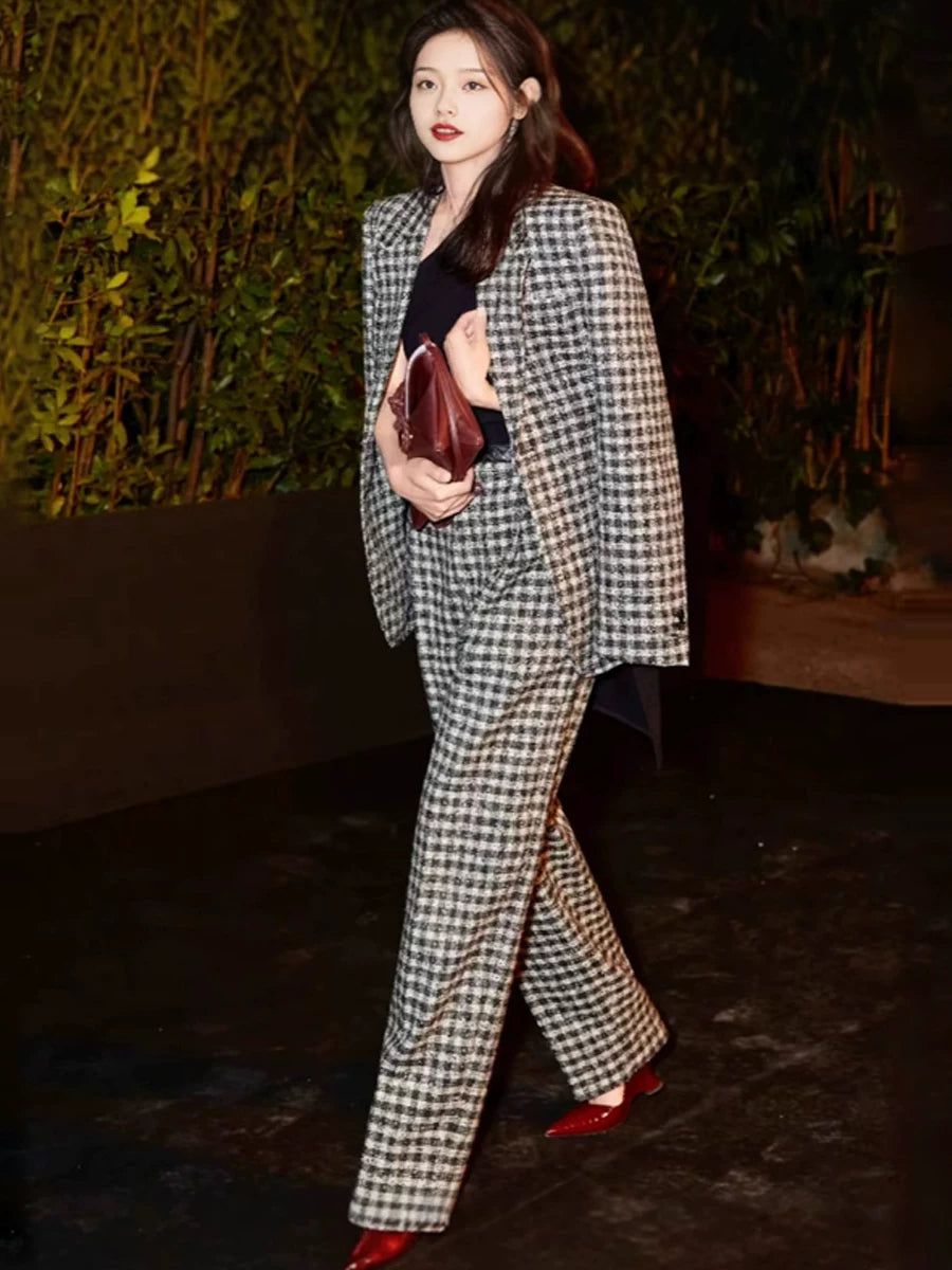 Women's Office Korean-style Quiet-luxury Workwear Evening Business Suit Set Interview