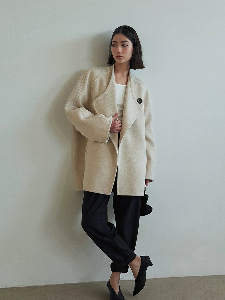 Women's Lapel Casual Winter Coat for Fall Layering Travel Office Everyday Wear Seasonal Look Holiday Date Night
