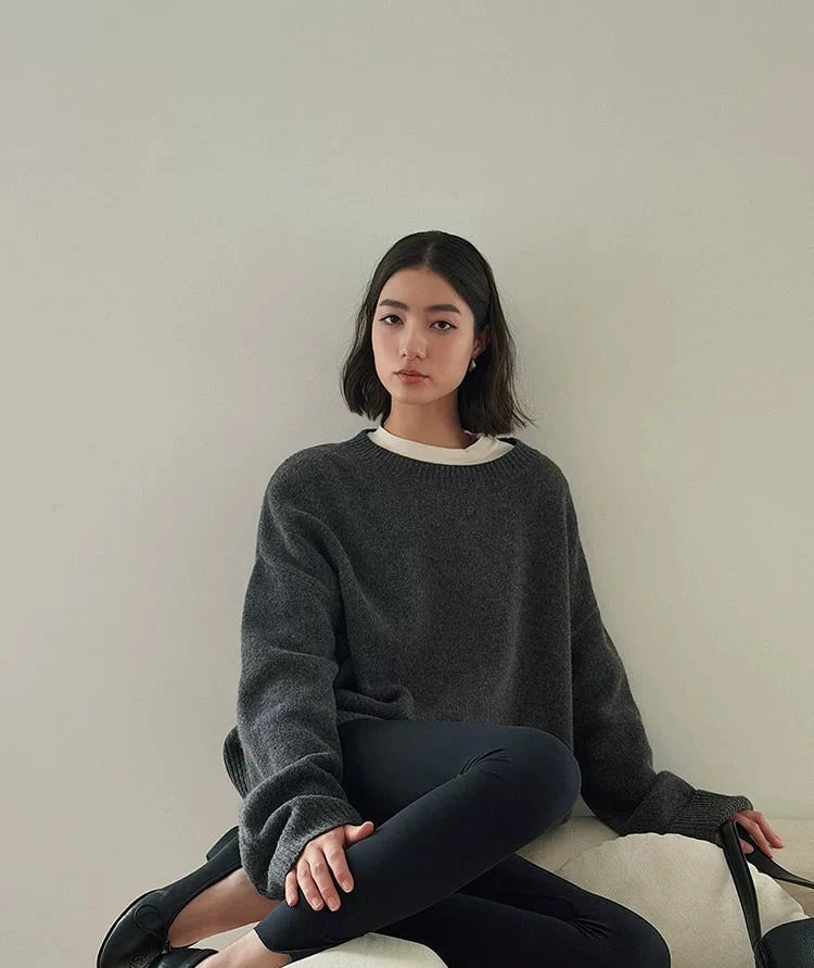 Women's Wool Sweater Knit Pullover Top for Fall Winter Spring Travel Office Everyday Date Night