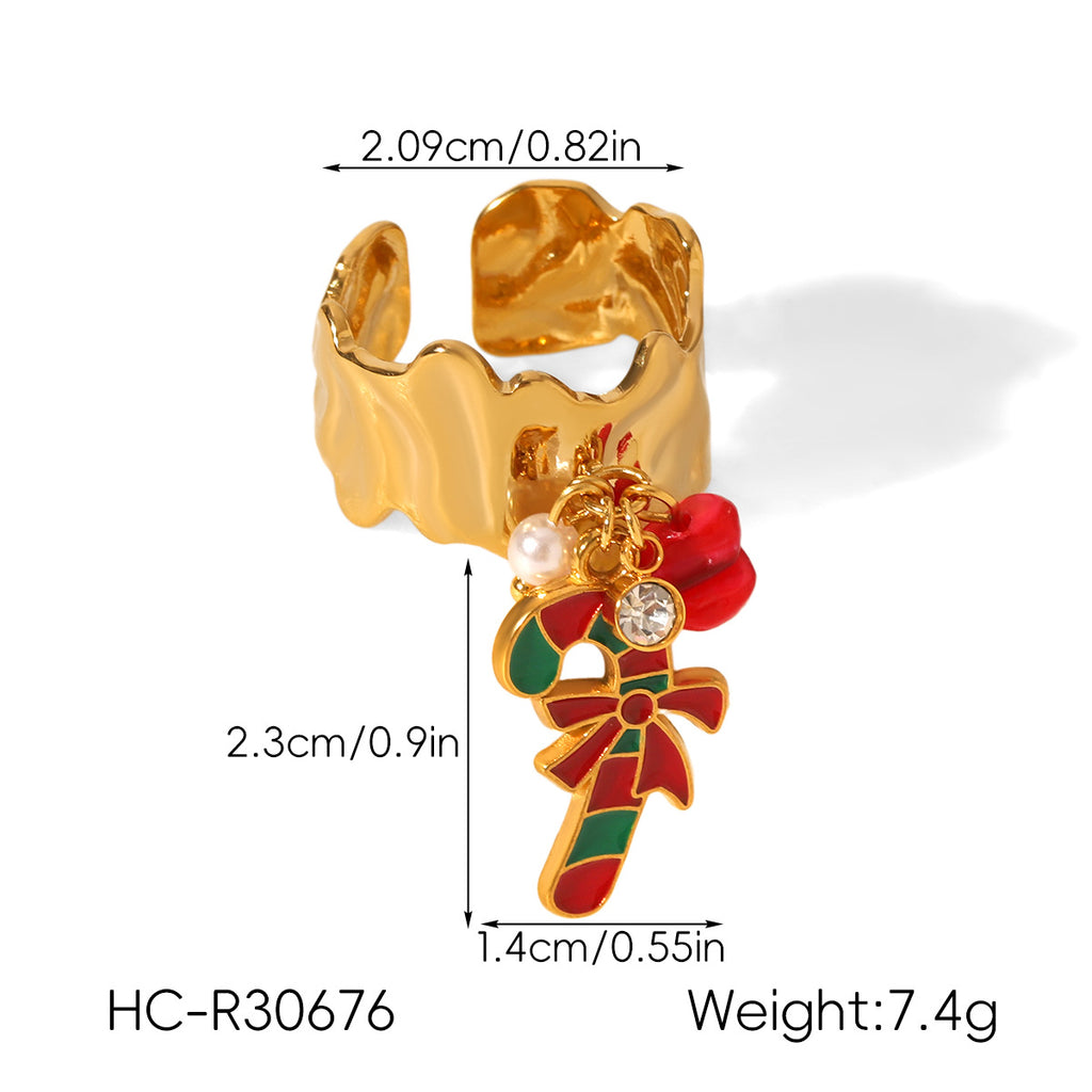 Christmas Ring Set, Snowman, Reindeer and Christmas Tree Rings, 3-Piece Assorted Holiday Party Favor Pack, Stocking Stuffers and Gift Exchange Present for Kids
