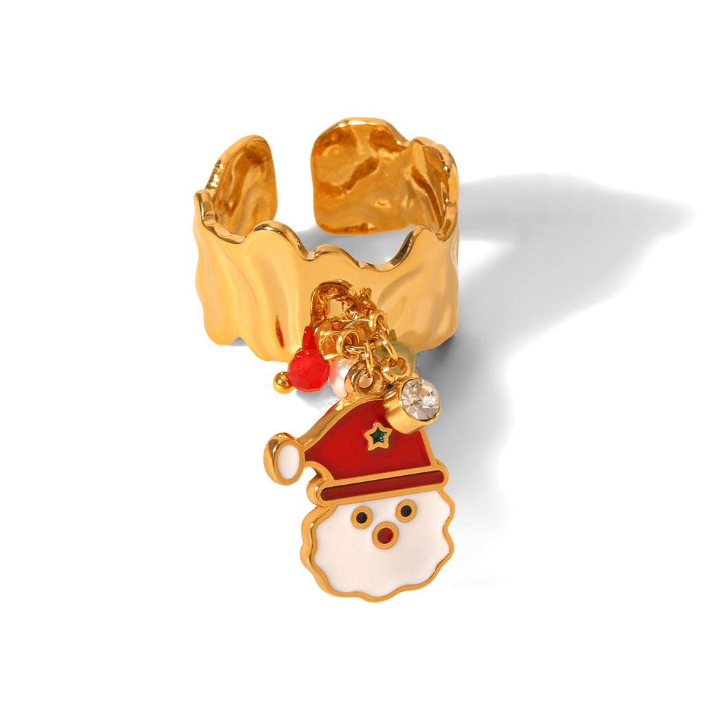 Christmas Ring Set, Snowman, Reindeer and Christmas Tree Rings, 3-Piece Assorted Holiday Party Favor Pack, Stocking Stuffers and Gift Exchange Present for Kids