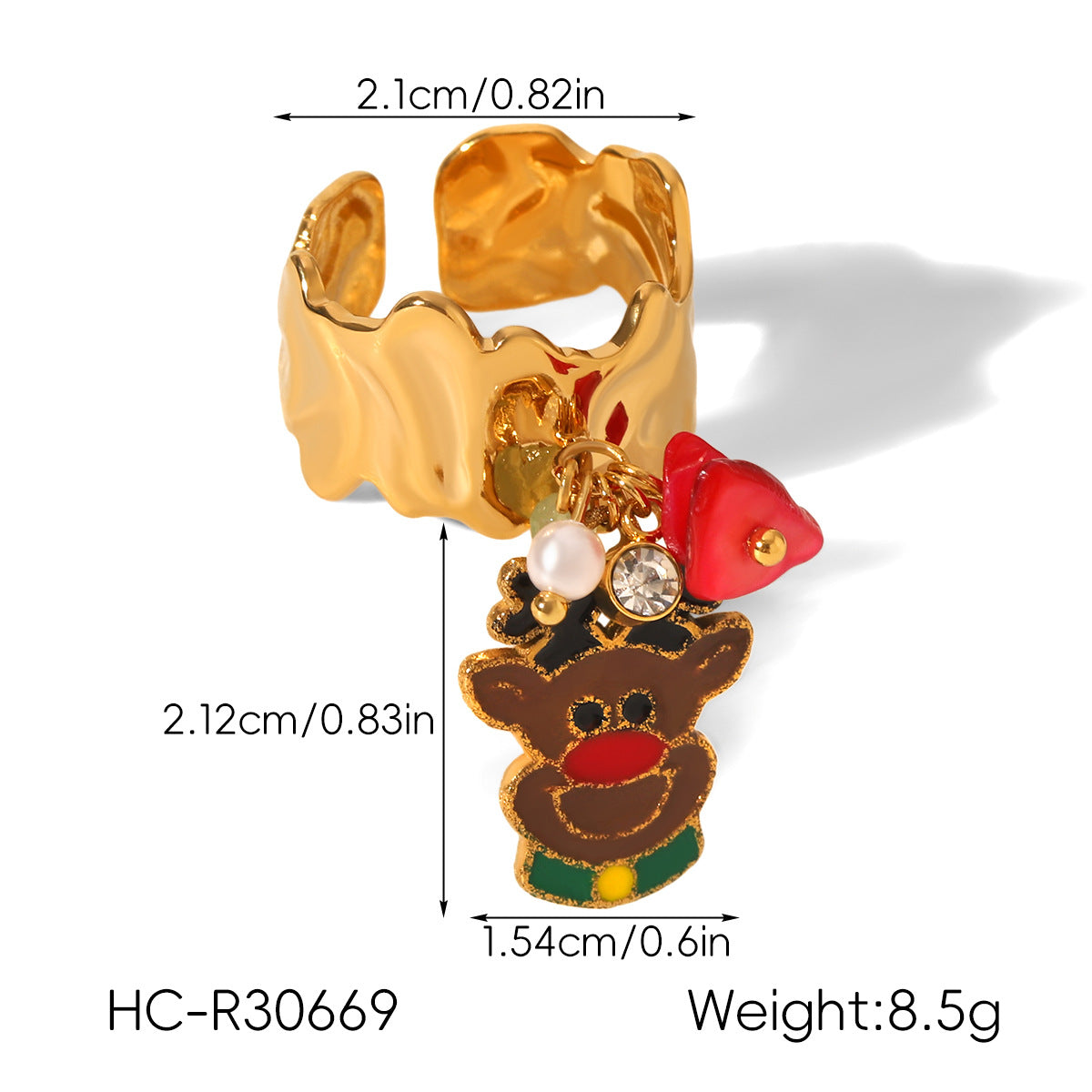 Christmas Ring Set, Snowman, Reindeer and Christmas Tree Rings, 3-Piece Assorted Holiday Party Favor Pack, Stocking Stuffers and Gift Exchange Present for Kids