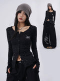 Women's Slim-Fit Long Sleeve Dark Undershirt for Office Outfits Business Casual Streetwear Weekend Everyday